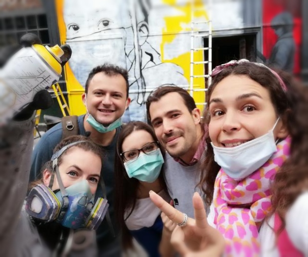 a group of people posing for the camera