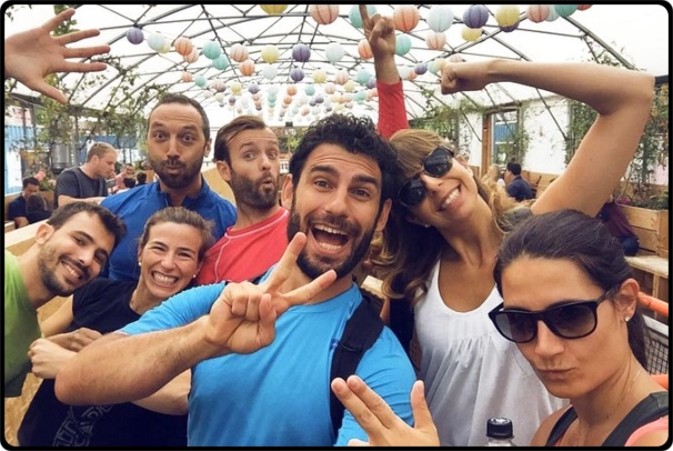 a group of people posing for the camera