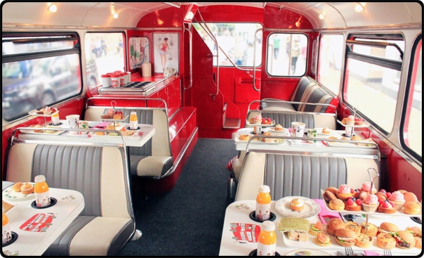 a close up of a food truck