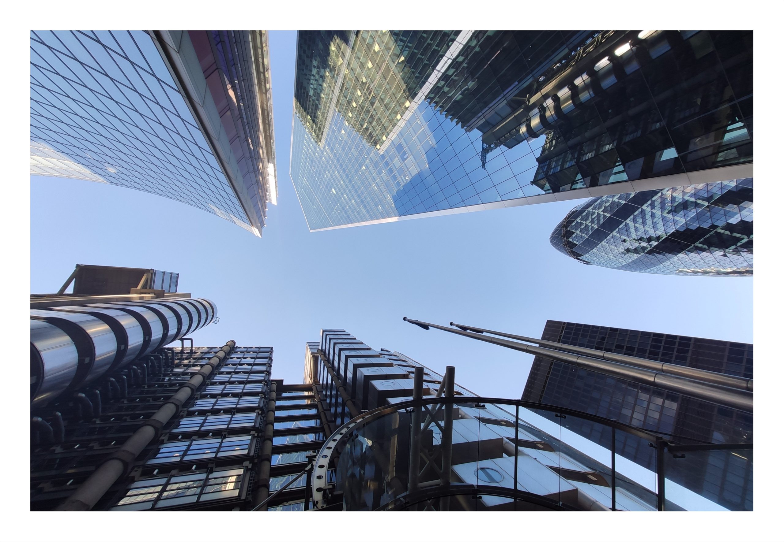skyscraepers made of steel and glass